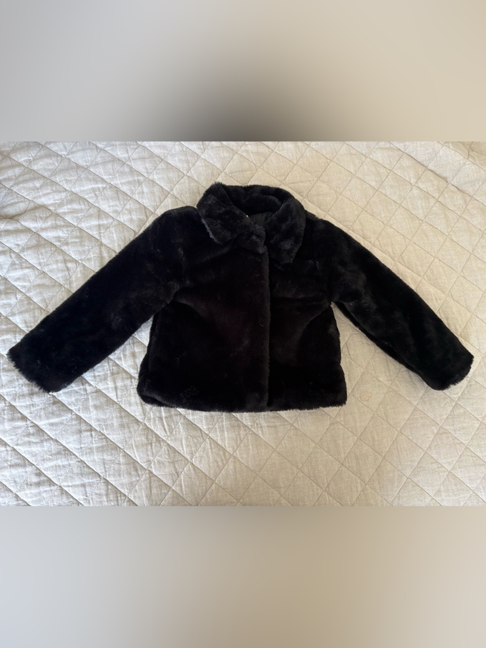 Kids Black Faux Fur Coat - 3T